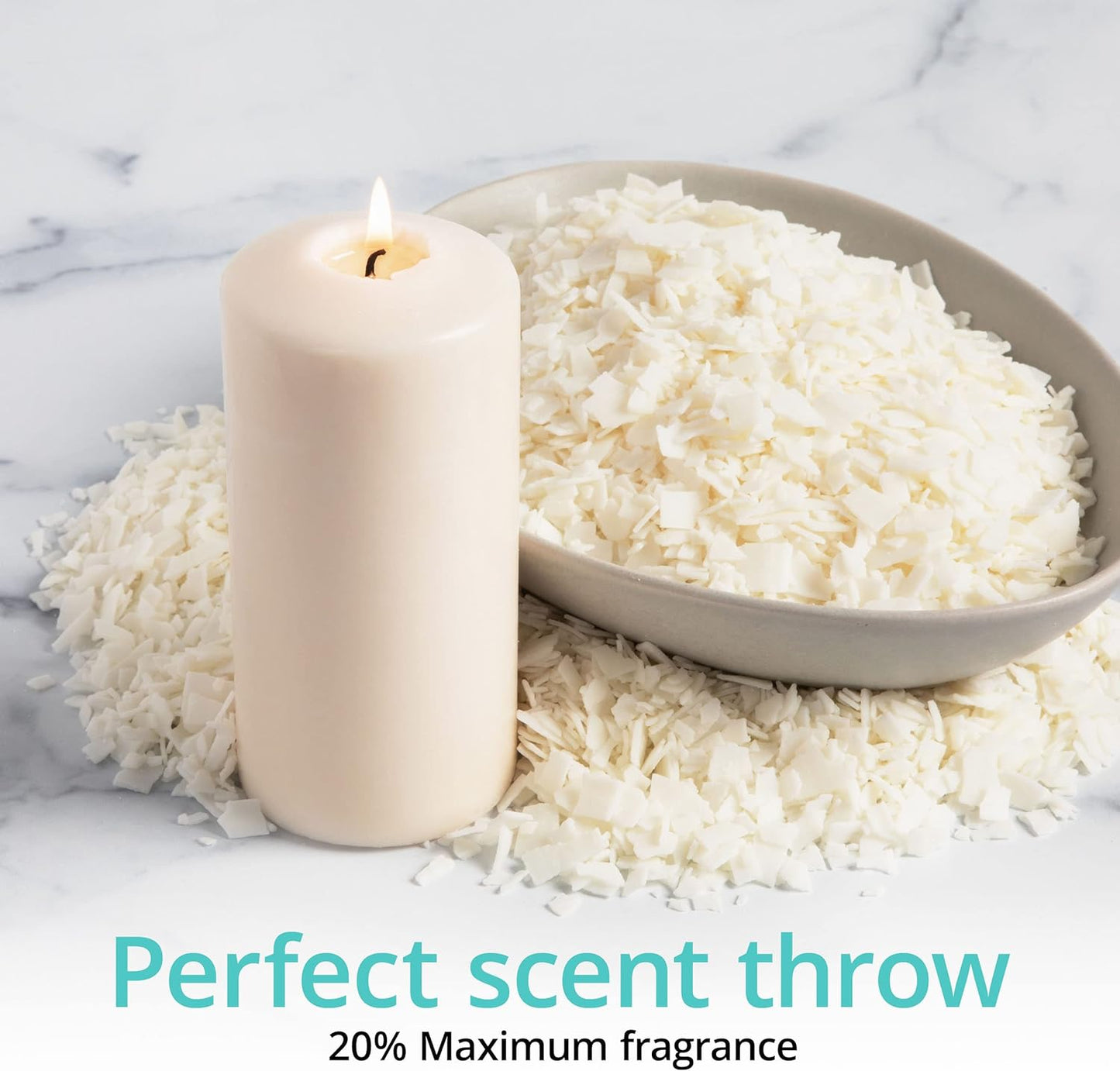 Premium Natural Soy Wax Candle Making Supplies - 4.5kg Soy Wax Flakes, 100 Pre-Waxed 15cm Wicks, and 2 Metal Centering Devices - Bulk Candle Wax for Crafting