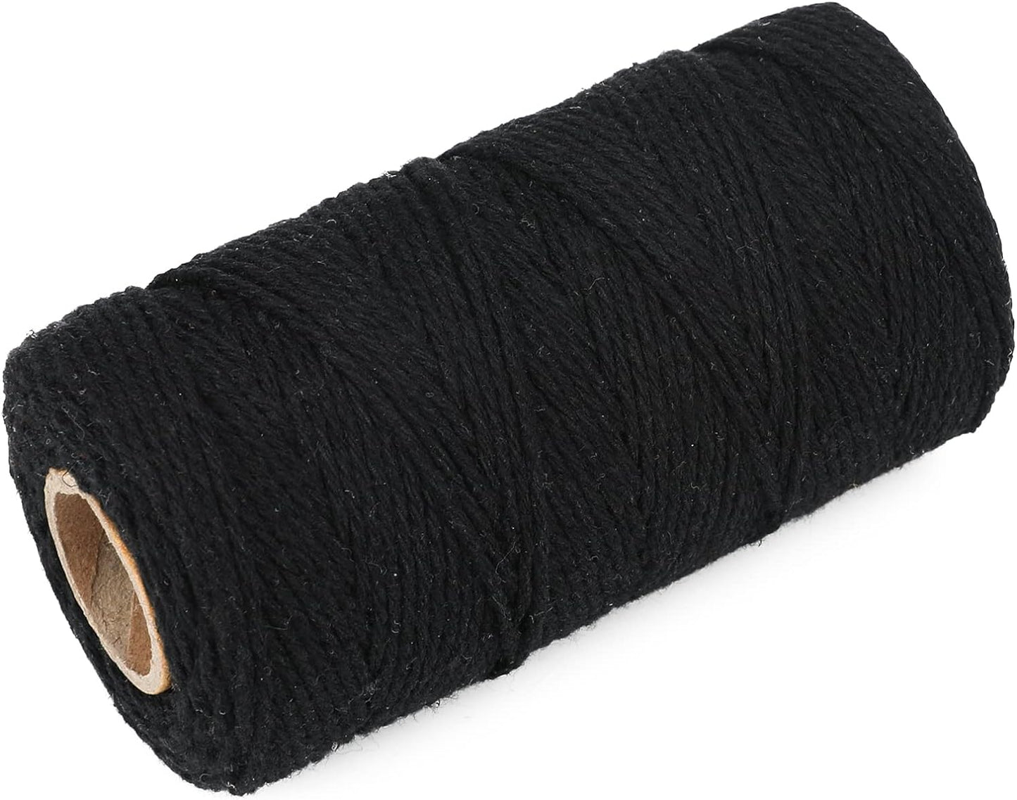 Black String, 2MM 328 Feet Natural Cotton String for Crafts, Cotton Bakers Twine, Black Cotton Twine String, Packing String for Gift Wrapping, DIY Arts and Crafts, Halloween, Christmas Decor